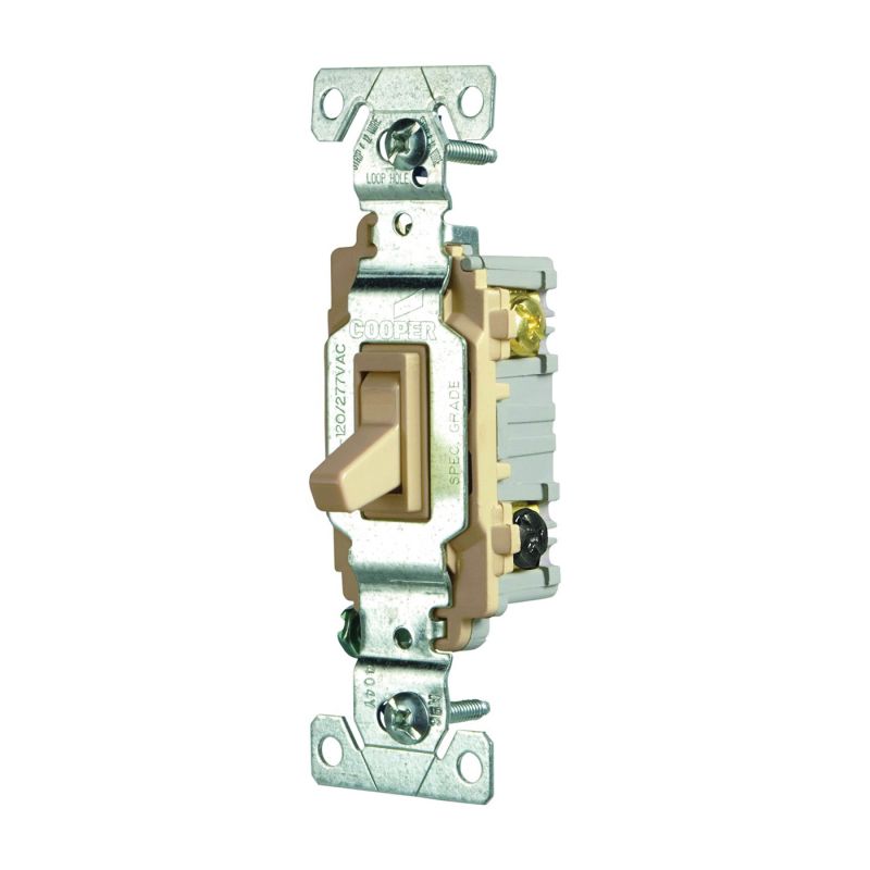 Eaton Wiring Devices CSB315STV-SP Toggle Switch, 15 A, 120/277 V, 3 -Position, Screw Terminal, Ivory Ivory