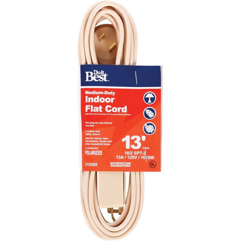 Do it Best 16/2 Flat Plug Extension Cord Tan, 13