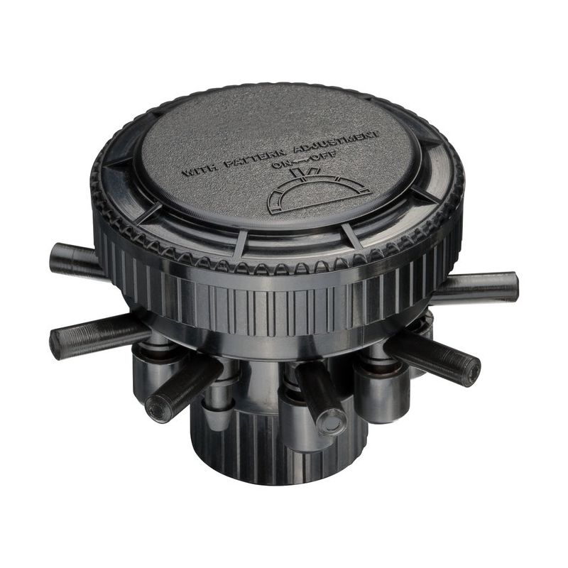 Rain Bird MANIFPR9S Manifold, 1/2 x 1/4 in Connection, FPT x Barb, 9-Port, 1/4 in Tubing, ABS, Black Black