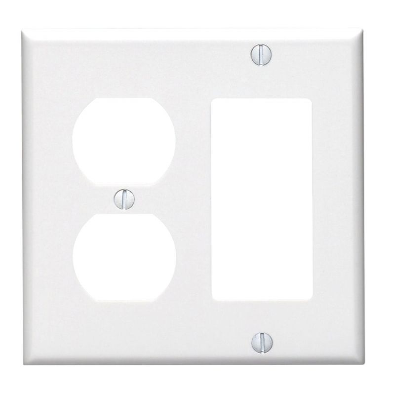 Leviton Plastic Combination Wall Plate White