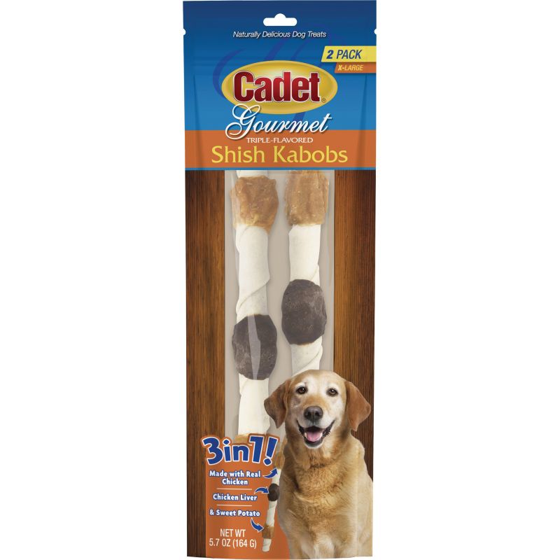 Cadet Gourmet Triple Flavored Shish Kabobs Dog Treat 2-Pack