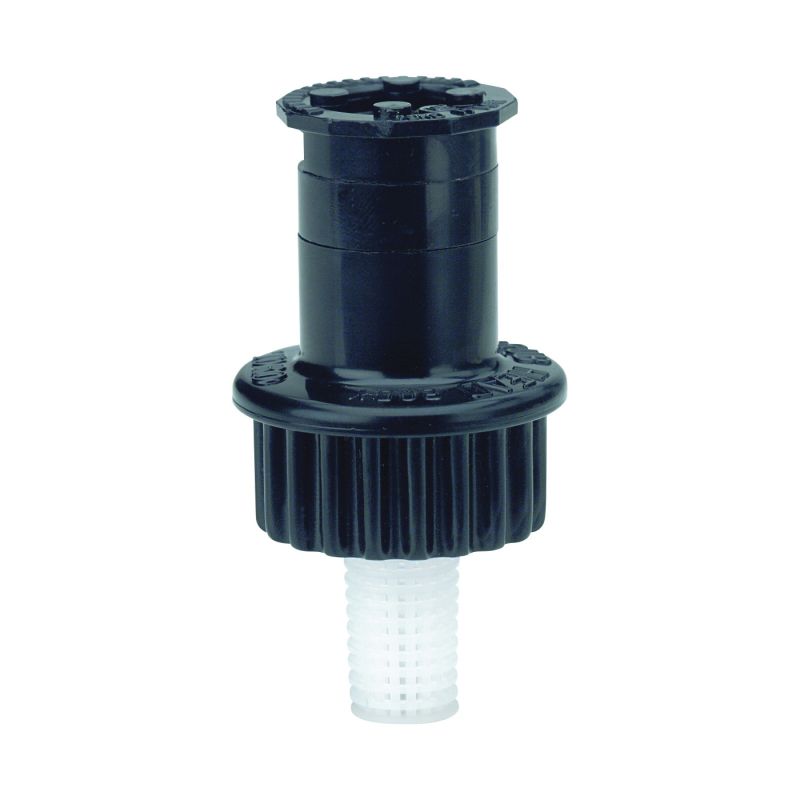 Toro 53123 Spray Sprinkler, 1/2 in Connection, 5 to 15 ft, 27 deg Nozzle Trajectory, End Strip Nozzle, Plastic Black