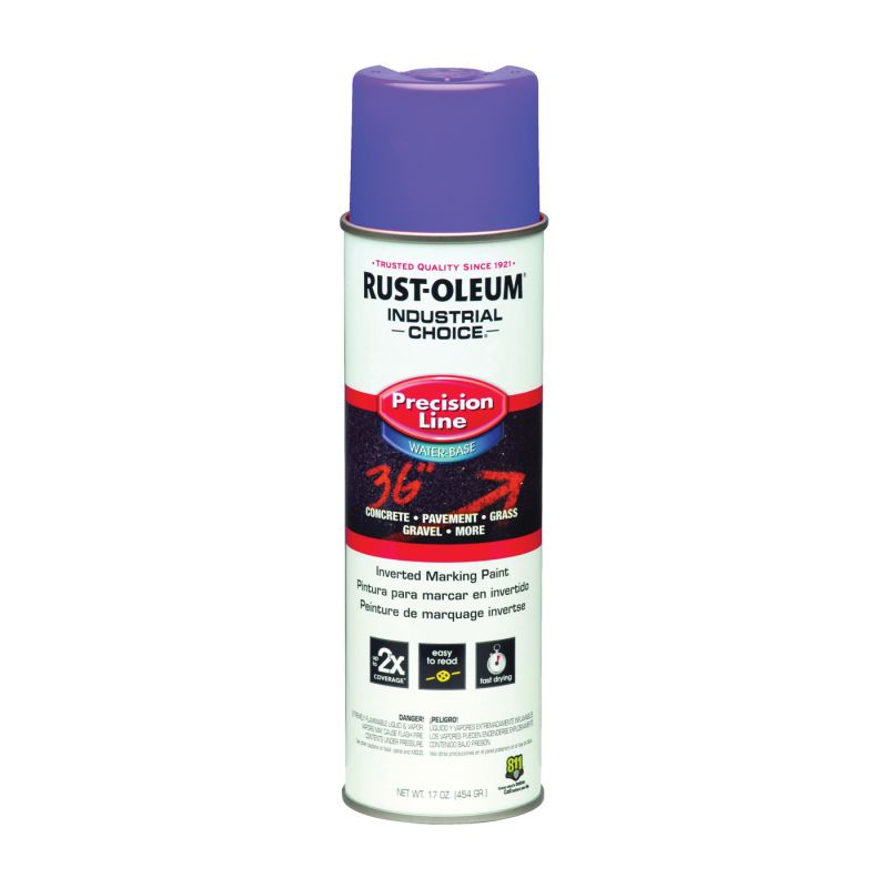 Rust-Oleum 1869838 Inverted Marking Spray Paint, Fluorescent Purple, 17 oz, Can Fluorescent Purple