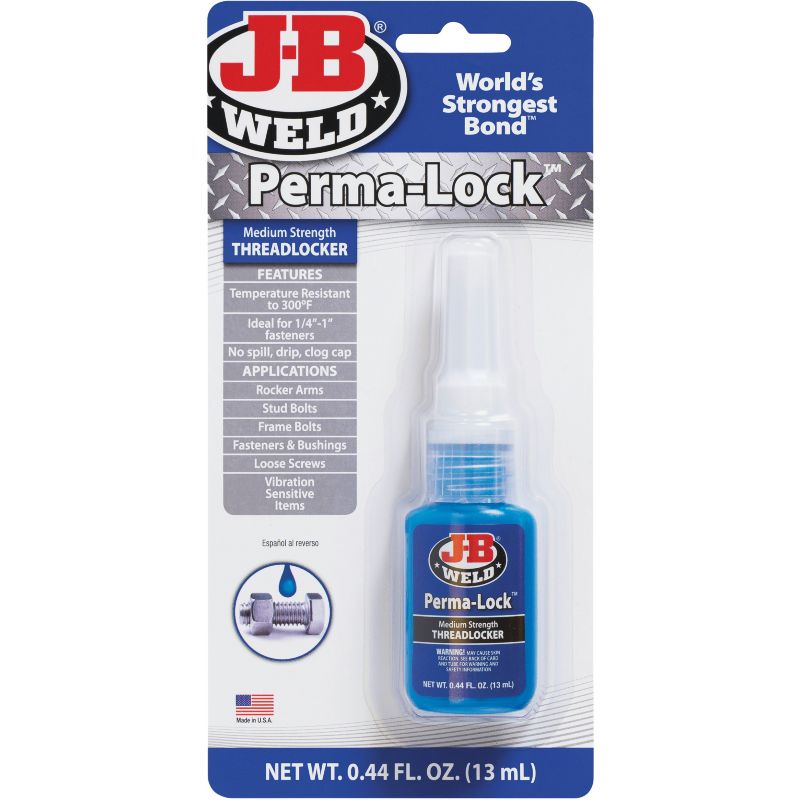 J-B Weld Medium Strength Perma-Lock Threadlocker Blue, 0.44 Oz.