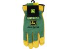 John Deere Deerskin Leather Work Glove XL, Yellow &amp; Green