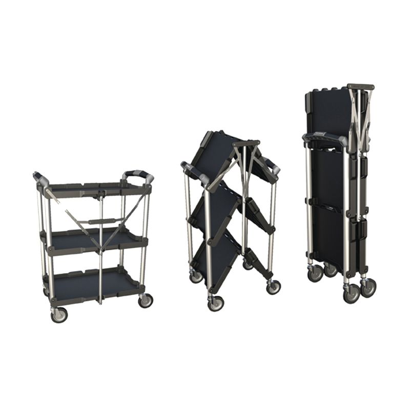 Olympia Tools PACK-N-ROLL Series 85-188 Service Cart, 150 lb, 15 in OAW, 34 in OAH, 26-1/8 in OAD, Aluminum, Black Black
