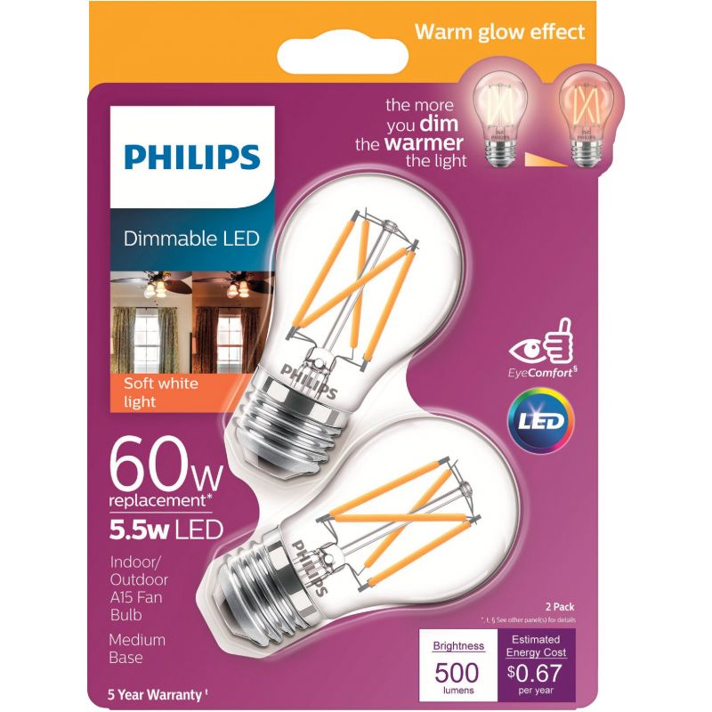 Philips Warm Glow A15 Medium LED Light Bulb