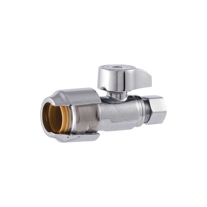 SharkBite Max UR23037 Ball Valve, 1/2 x 3/8 in Connection, Push-to-Connect x Compression, 125 psi Pressure