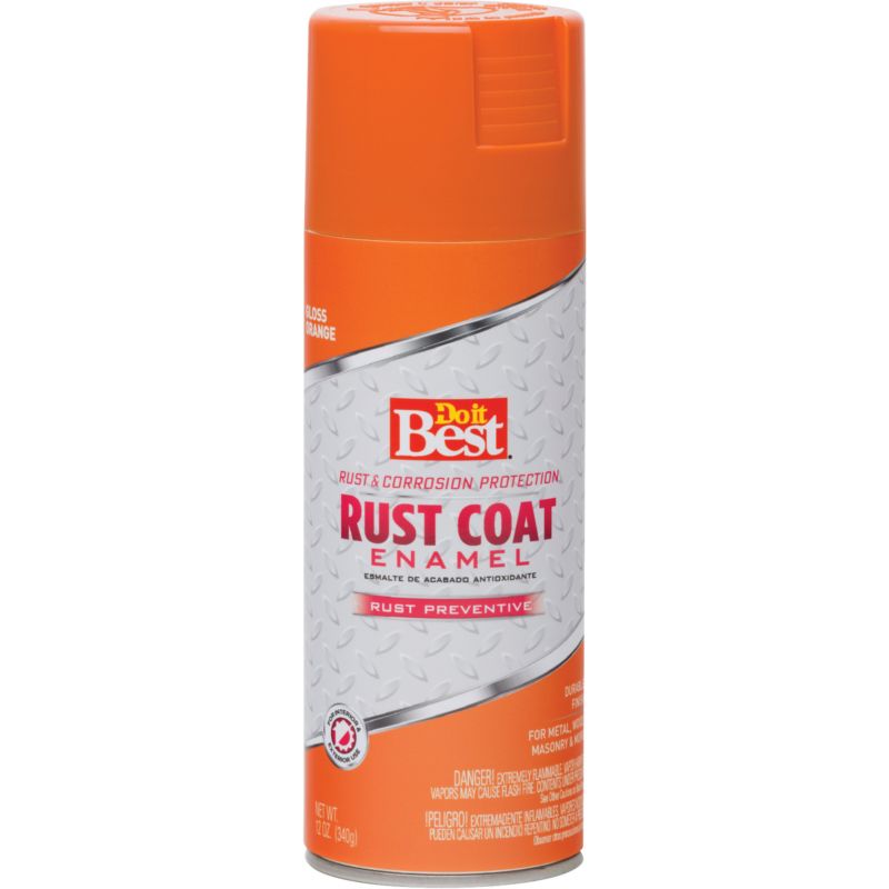 Do it Best Rust Coat Enamel Anti-Rust Spray Paint Orange, 12 Oz.