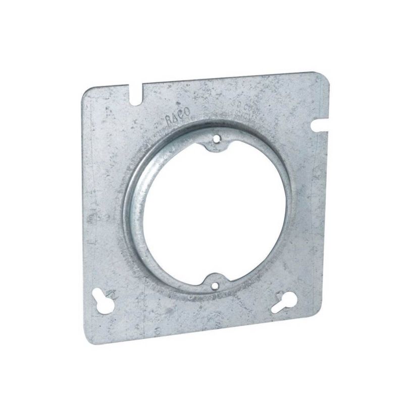RACO 829 Electrical Box Cover, 4-11/16 in L, 4-11/16 in W, Square, Galvanized Steel