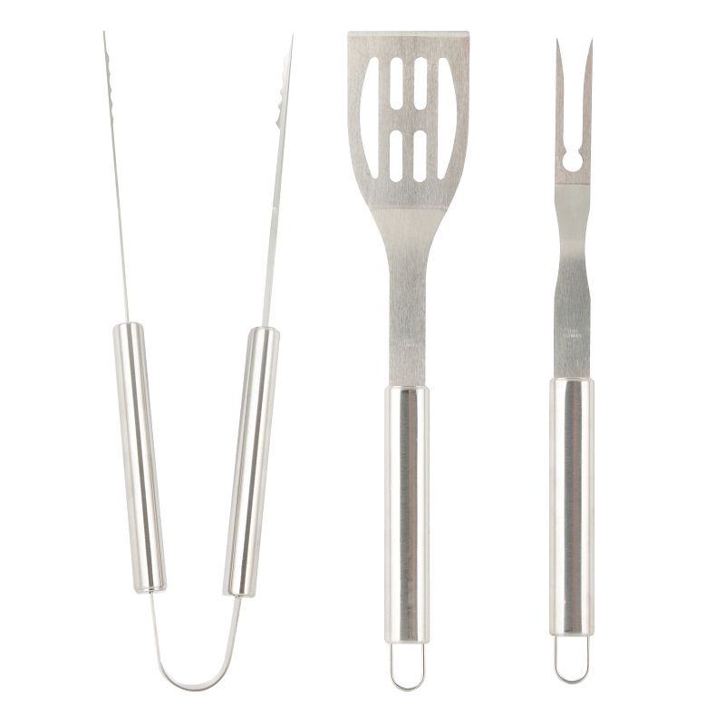 Omaha BBQ0828 BBQ Tool Set, Steel, Stainless Steel Stainless Steel