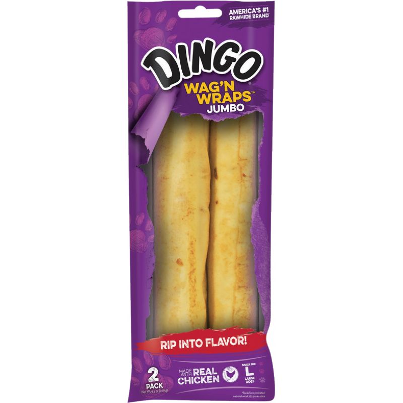 Dingo Wag&#039;n Wraps Jumbo Rawhide Chew 0.23 Lb.