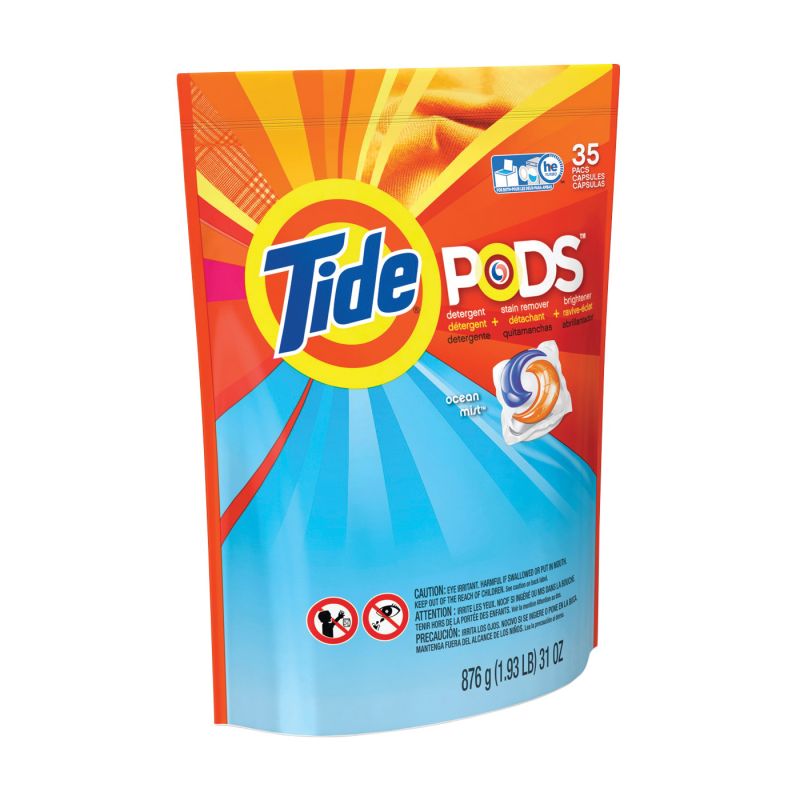 Tide 93126 Laundry Detergent, 35 CT, Liquid, Ocean Mist Blue