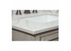 Craft + Main STE37228SWR Vanity Top, 37 in OAL, 22 in OAW, Stone/Vitreous China, Silver Crystal White, Undermount Sink