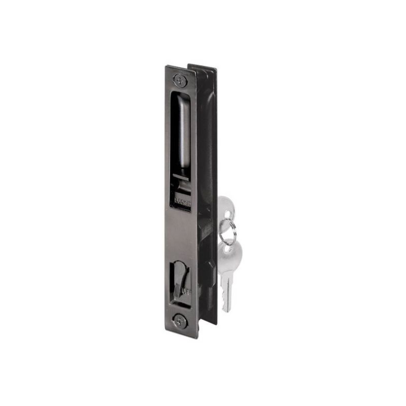 Prime-Line C 1033 Handle Set, Different Key, Aluminum, Painted, 1 to 1-1/8 in Thick Door Black