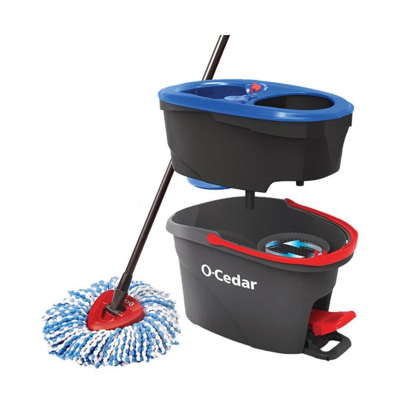 O-Cedar EasyWring RinseClean 168534 Spin Mop System, Black/Red Black/Red