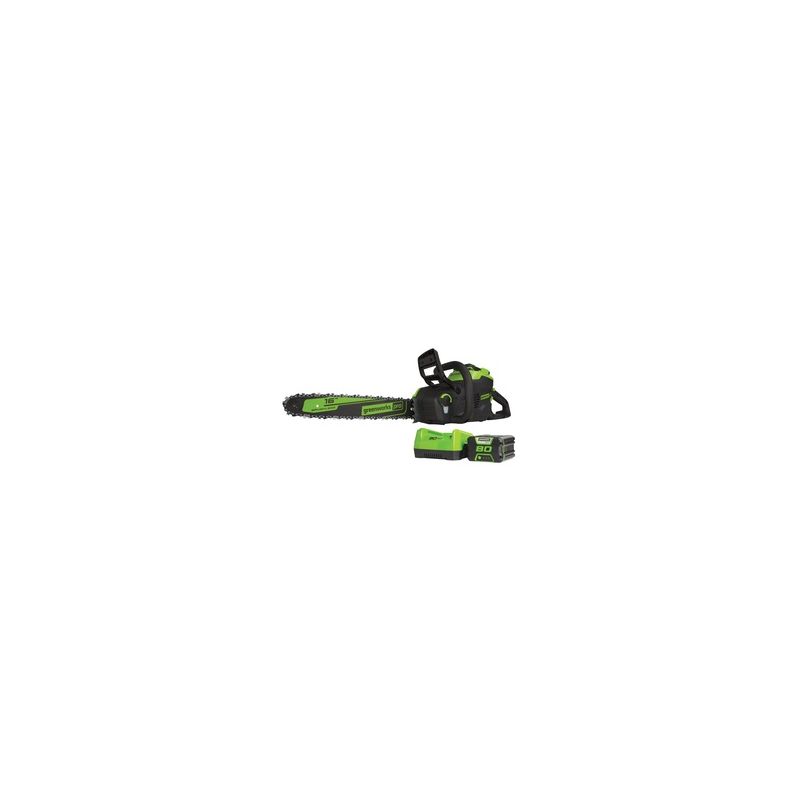 Greenworks 2014002AZ Brushless Chainsaw, Battery Included, 2.5 Ah, 80 V, Lithium-Ion, 28 in Cutting Capacity