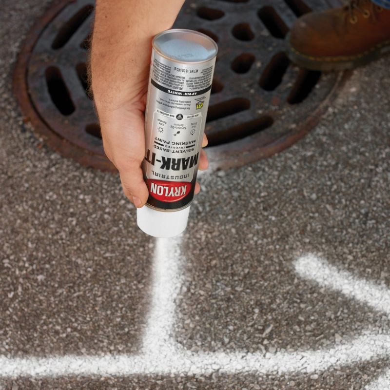 Krylon Mark-It Inverted Marking Spray Paint APWA White, 15 Oz.