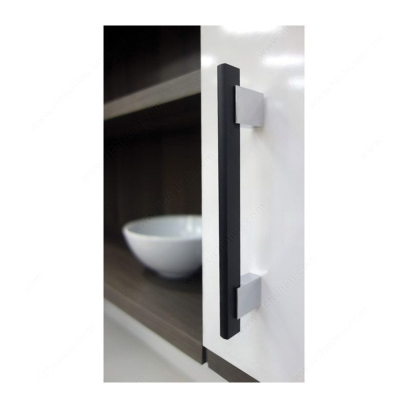 Richelieu BP905128900 Cabinet Pull, 6-5/16 in L Handle, 1-11/32 in Projection, Aluminum/Metal, Matte Black, Contemporary