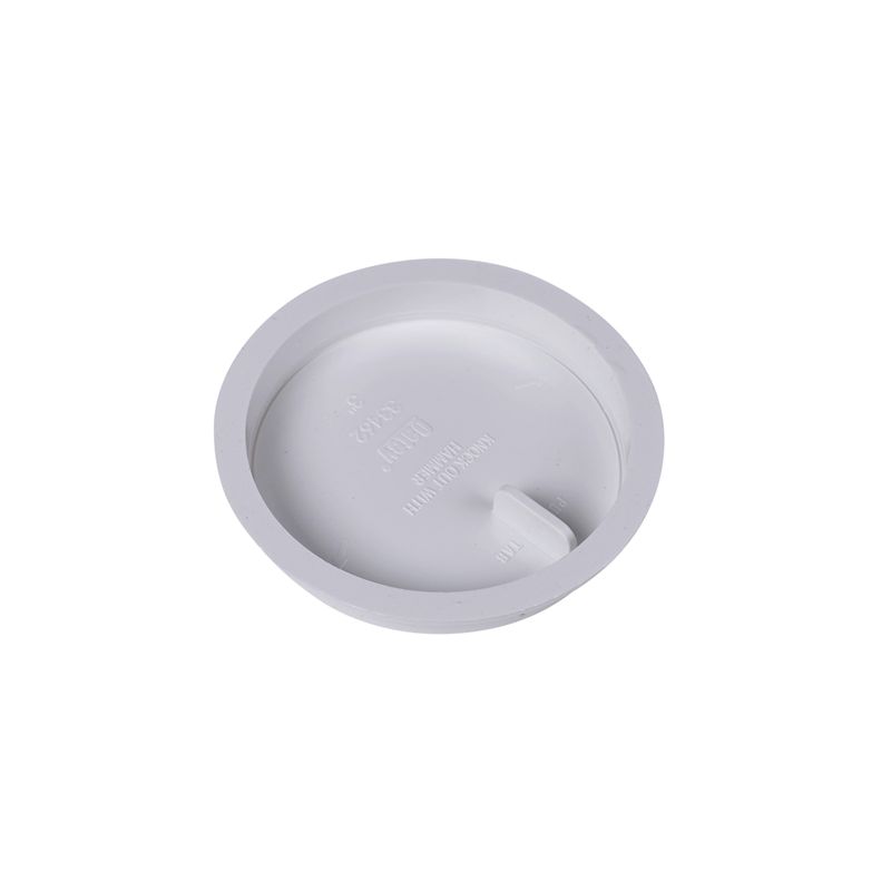 Oatey Knock-Out 39102 Test Cap with Barcode, 3 in Connection, ABS, White White