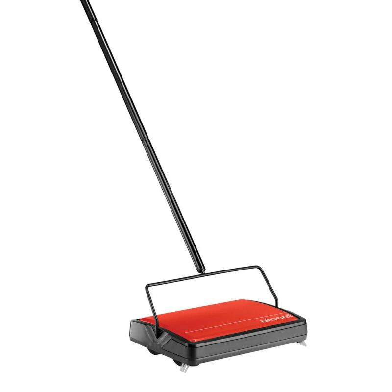 Bissell Refresh 2483 Carpet and Floor Manual Sweeper, 9-1/2 in W Cleaning Path, Orange Orange