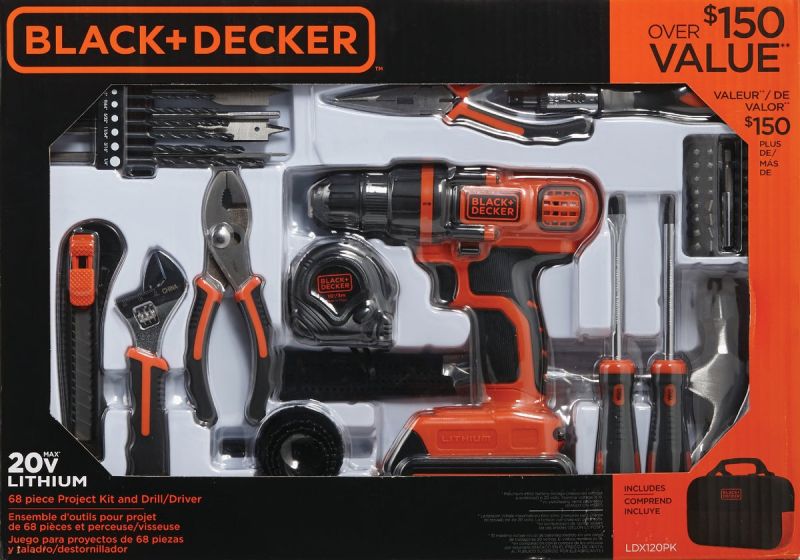 BLACK DECKER BCPK1249C 12V MAX Dill And 42 Piece Home Project Kit Tool Sets 