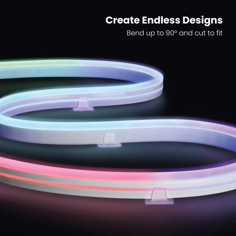 Feit Electric NF10/CHASE/AG Neon Flex Rope Light, 100/240 V, 22 W, LED Lamp, Multi-Color Light, 125 in L