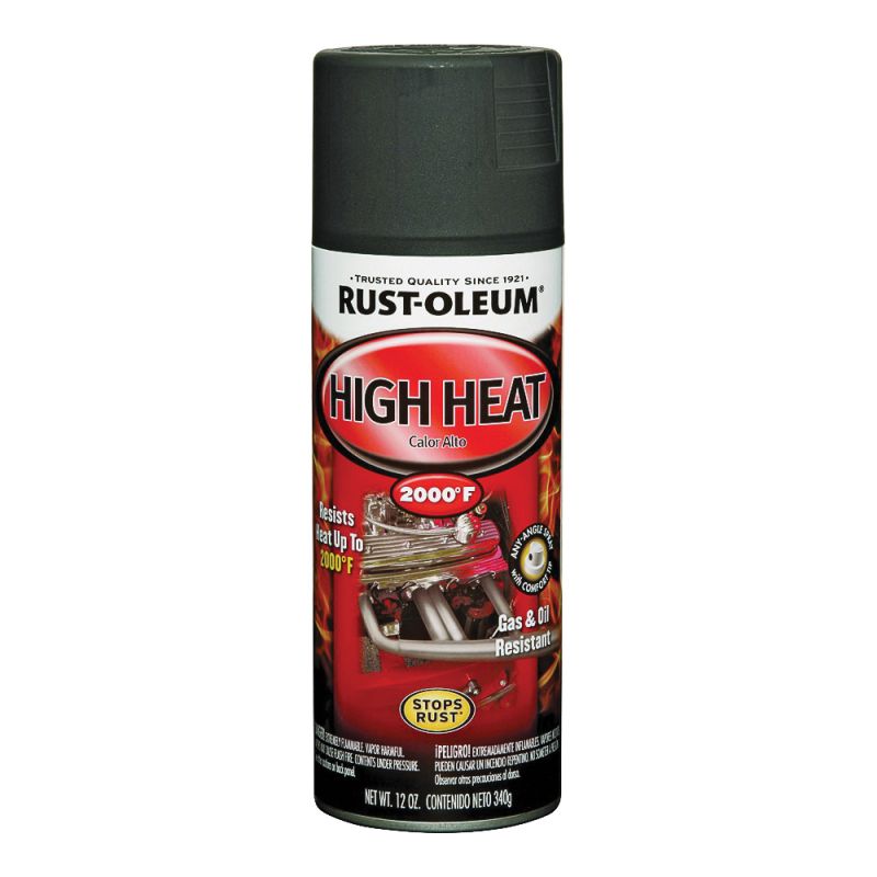 Rust-Oleum 248903 Engine Spray Paint, Flat, Black, 12 oz, Can Black