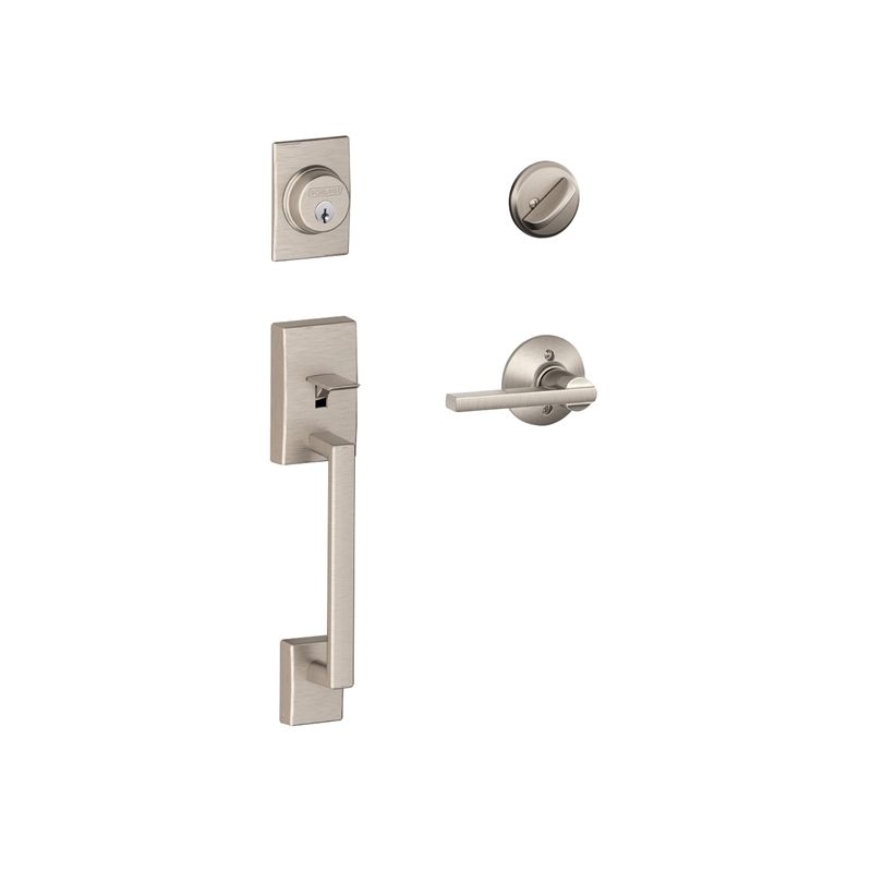 Schlage F60VCENXLAT619 Combination Lockset, Mechanical Lock, Lever Handle, Straight Design, Satin Nickel, 1 Grade