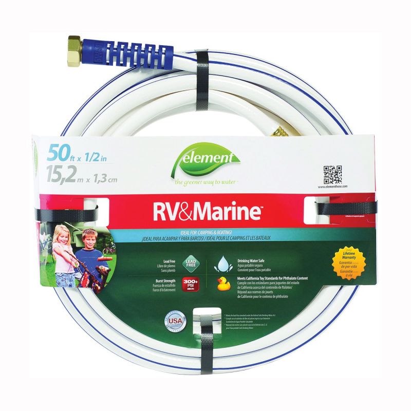 Swan MRV12050 Water Hose, 1/2 in ID, 50 ft L, White White