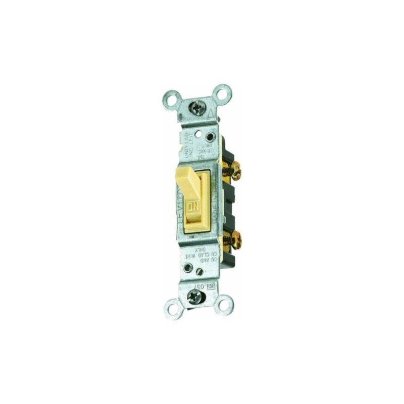 Leviton 1451-2I Switch, 15 A, 120 V, Push-In Terminal, Thermoplastic Housing Material, Ivory Ivory