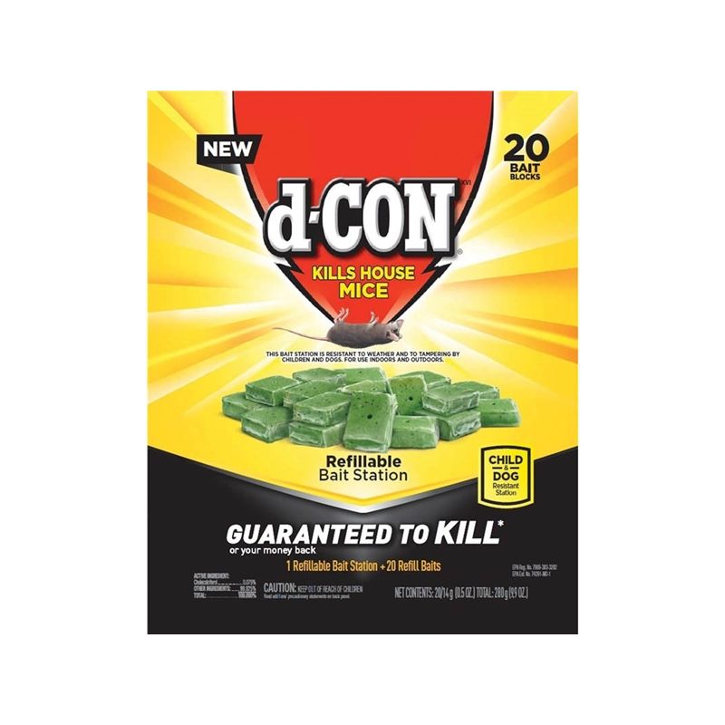 d-CON 98345 Refillable Bait Station, Solid Gray/Green