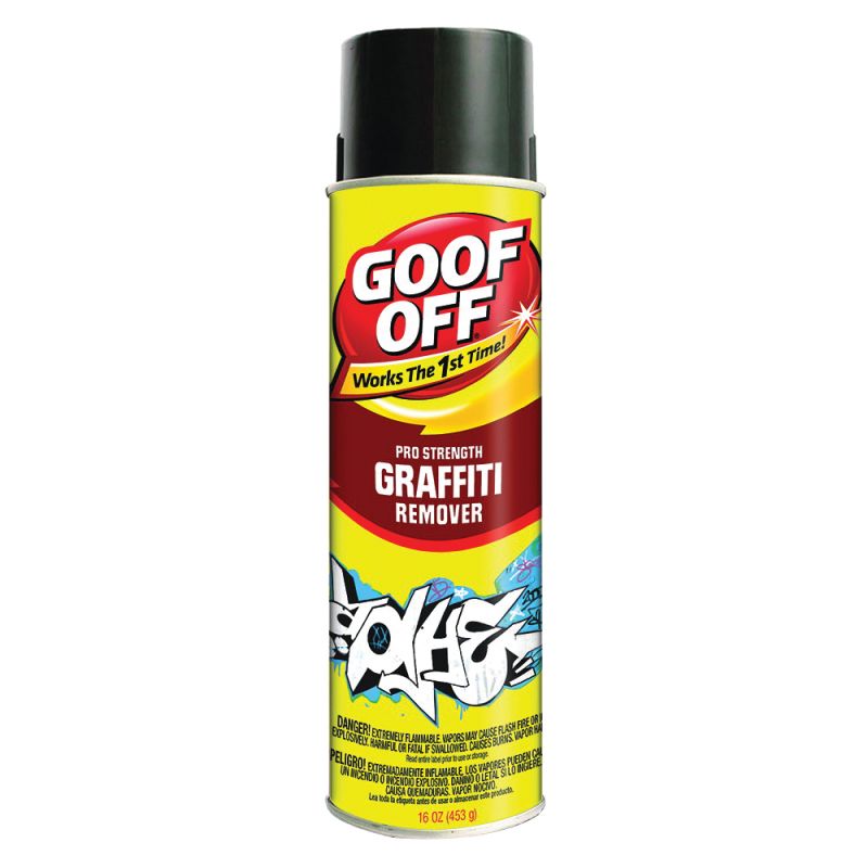 Goof Off FG673 Graffiti Remover, Opaque Viscous Liquid, 16 oz Aerosol Can Clear