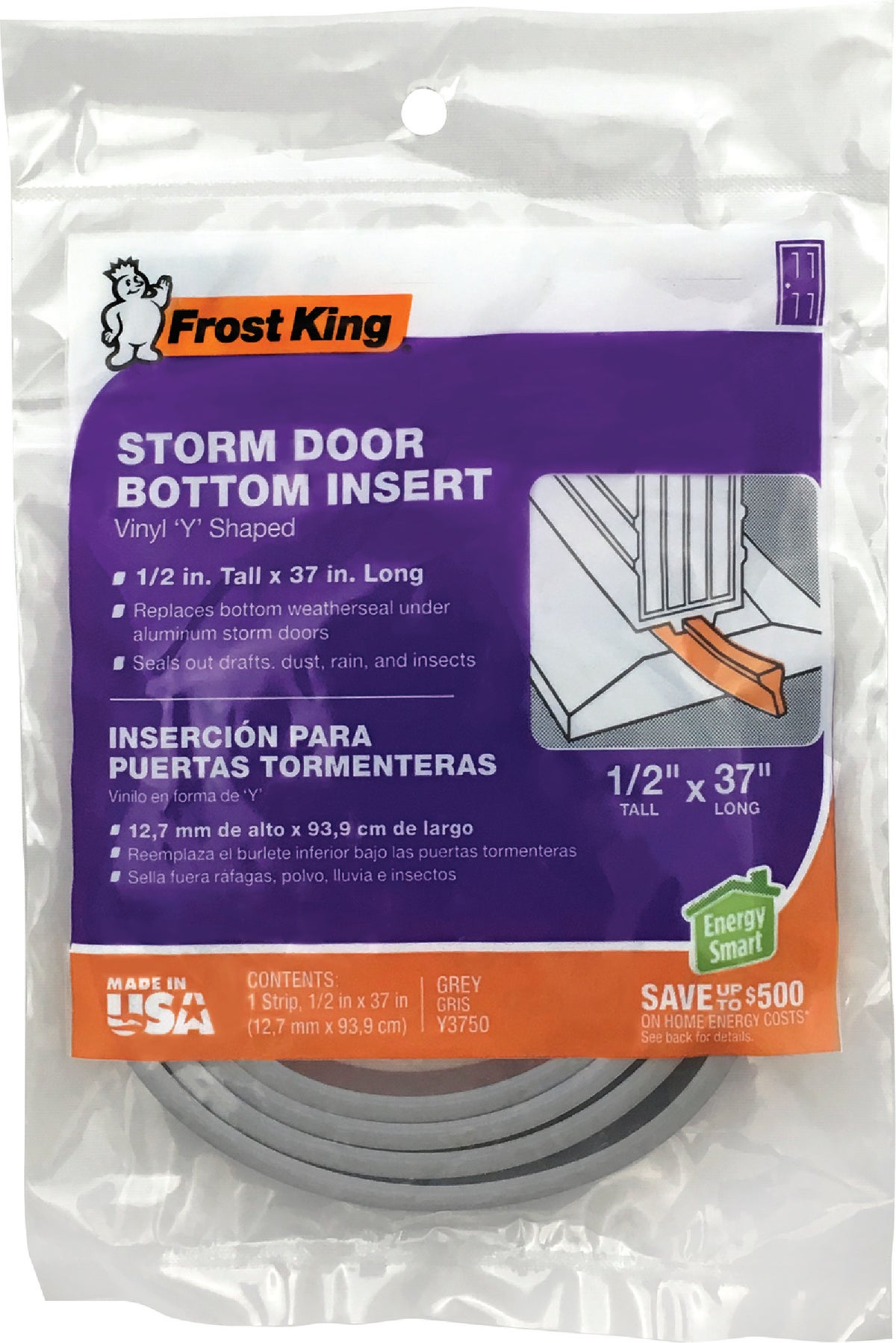 Frost King Uds36 Door Bottom, 36 in L, 1-3/4 in W, Vinyl