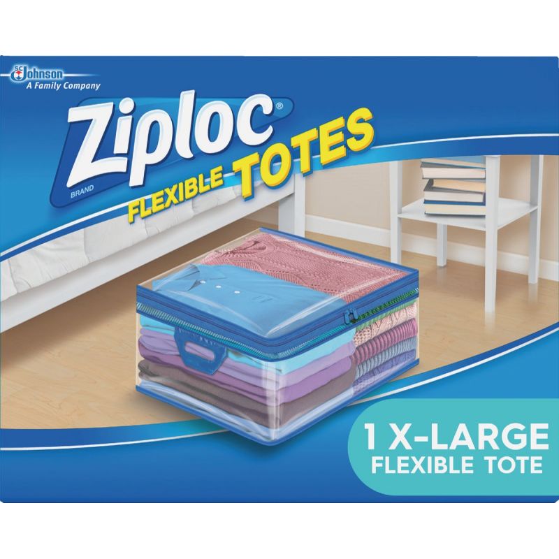 Ziploc Flexible Totes Clothes Storage Bag 10 Gal., Blue