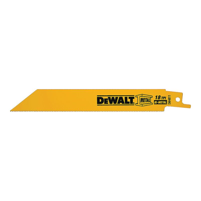 DeWALT DW4811 Reciprocating Saw Blade, 3/4 in W, 6 in L, 18 TPI Yellow