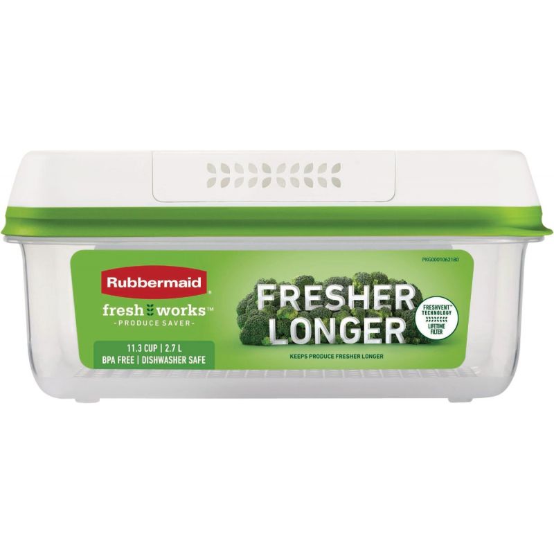 Rubbermaid® Fresh Works™ Medium Green/Clear Produce Saver Container, 6.3 c  - Fry's Food Stores