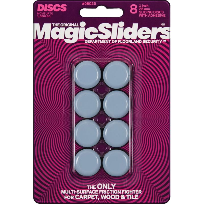 Magic Sliders Self-Adhesive Appliance and Furniture Glide 1 In., Gray