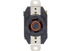 Leviton 20A Locking Outlet Receptacle Black, 20A