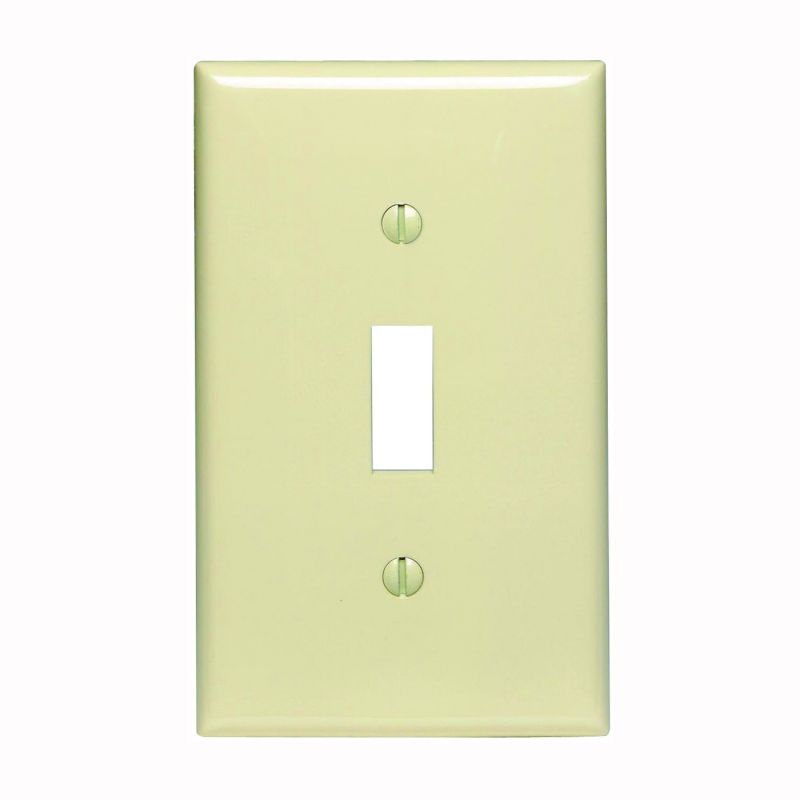 Leviton PJ1-I Wallplate, 4-7/8 in L, 3-1/8 in W, 1 -Gang, Nylon, Ivory Midway, Ivory