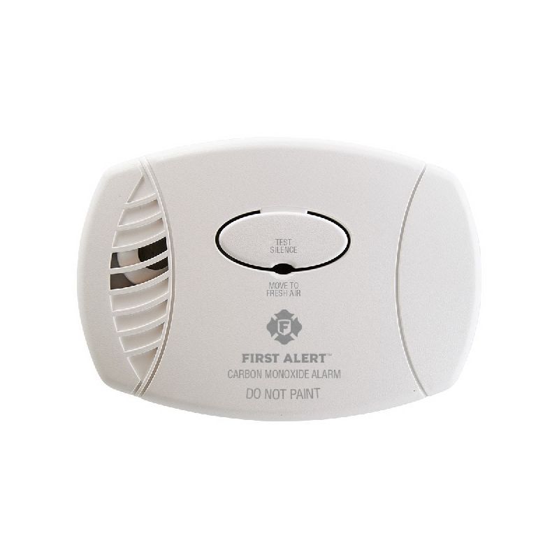 First Alert 1039730 Carbon Monoxide Alarm, 85 dB, Alarm: Audible Beep, Electrochemical Sensor, White White