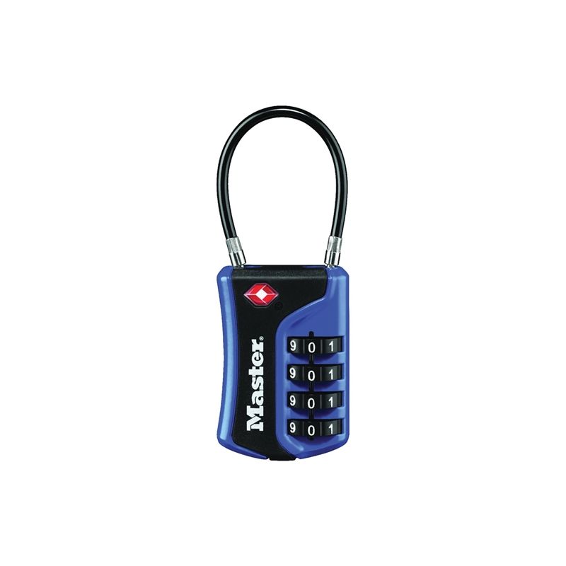 Master Lock 4697D Luggage Lock, 1/8 in Dia Shackle, 1-1/2 in H Shackle, Steel Shackle, Metal Body, 1-3/8 in W Body Assorted