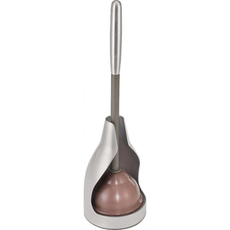 Polder Stainless Steel Toilet Plunger Caddy 5.5 In. X 17.5 In., Silver