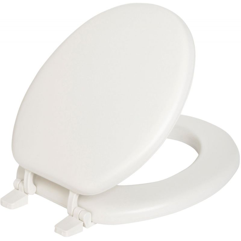 Mayfair Round Soft Vinyl With Plastic Core Toilet Seat White, Round
