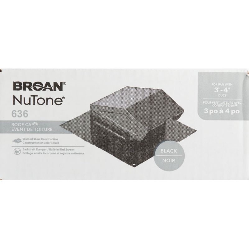 Broan-Nutone Roof Vent Cap 3 In. Or 4 In., Black