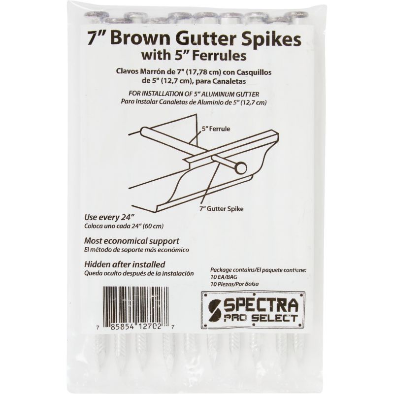 Spectra Metals Aluminum Gutter Spike And Ferrule Brown