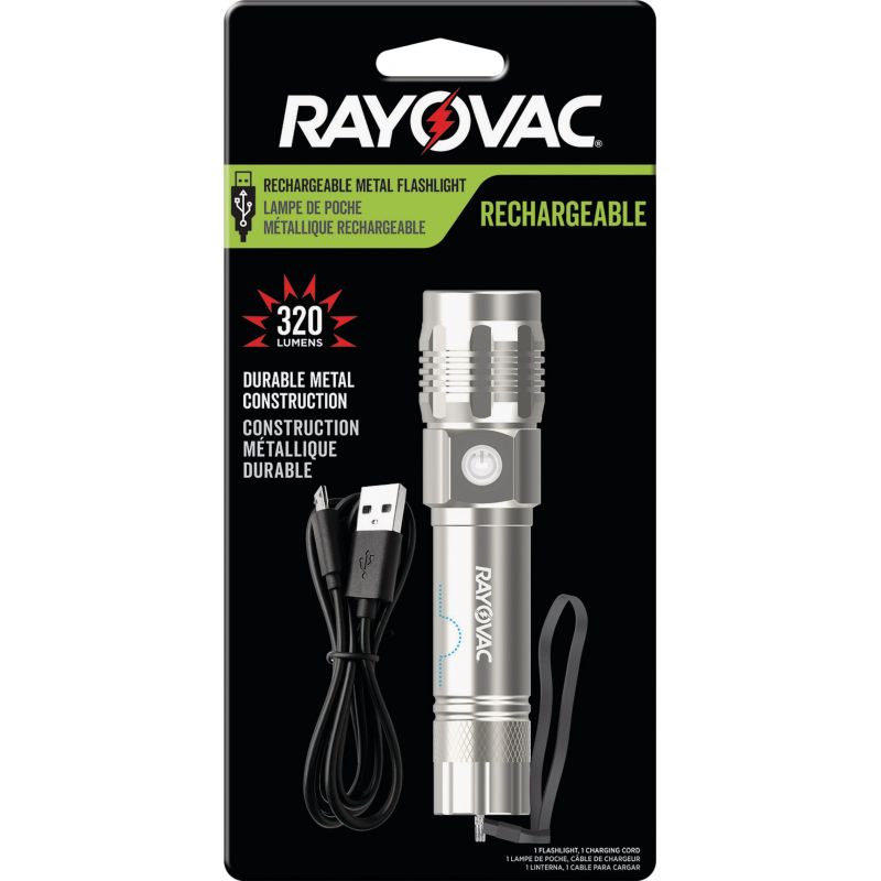 Rayovac LED Rechargeable Flashlight Silver