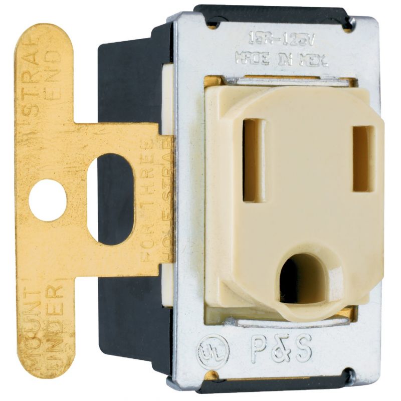 Pass and Seymour Single Outlet Ivory, 15