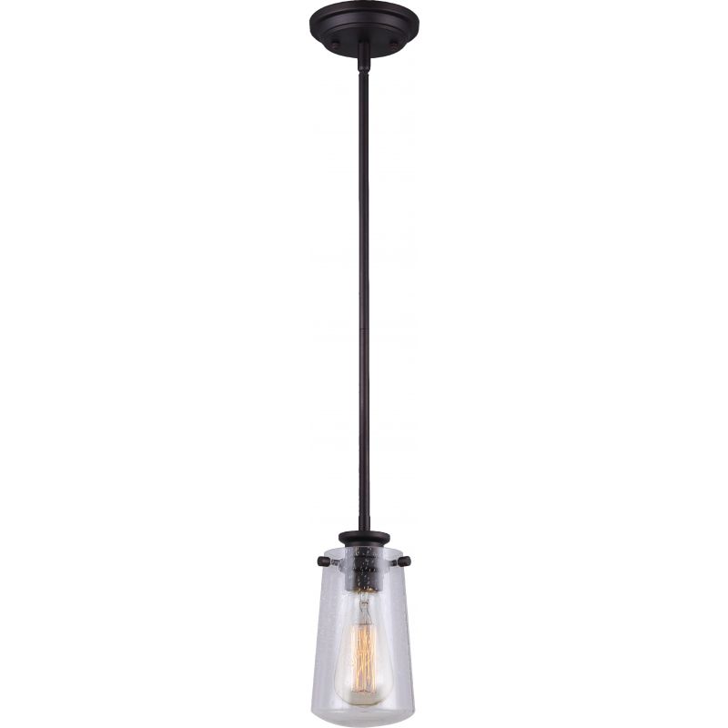 Home Impressions Rod Pendant Ceiling Light Fixture with Seeded Glass Shade