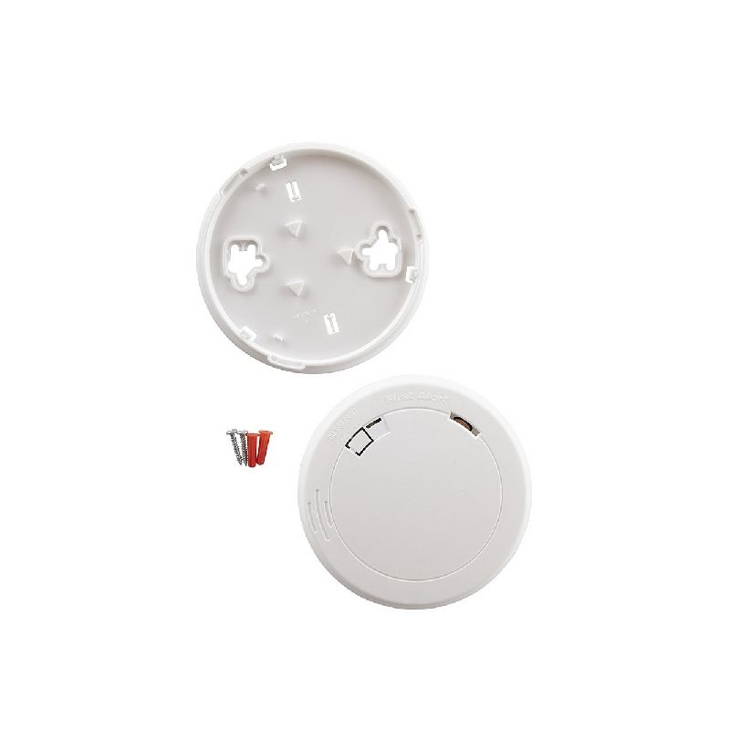 First Alert 1039852 Smoke Alarm, 3 V, Photoelectric Sensor, 85 dB, Alarm: Audible Beep, Ceiling, Wall, White White
